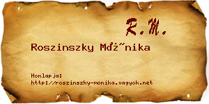 Roszinszky Mónika névjegykártya